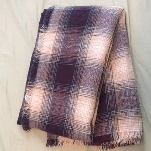 Plaid blanket scarf